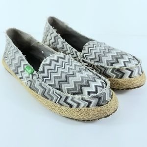 Sz 8 Sanuk Funky Fiona Donna Chevron Espadrille Shoes